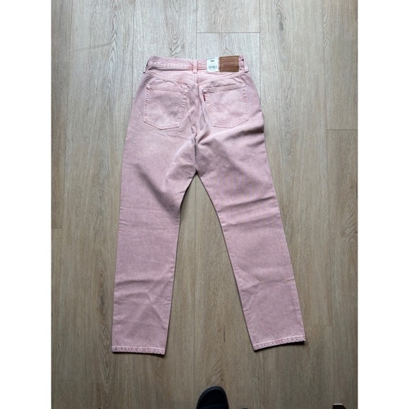 Levis 501 Original High Rise Straight Leg Jeans Pink Sun Faded Wash NWT - Picture 6 of 7